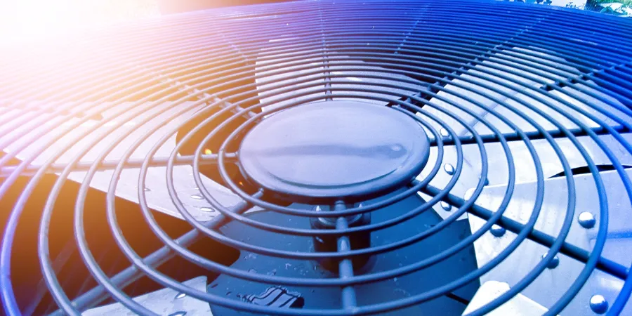 The Close up View of Metal Ventilation Fan not rotating